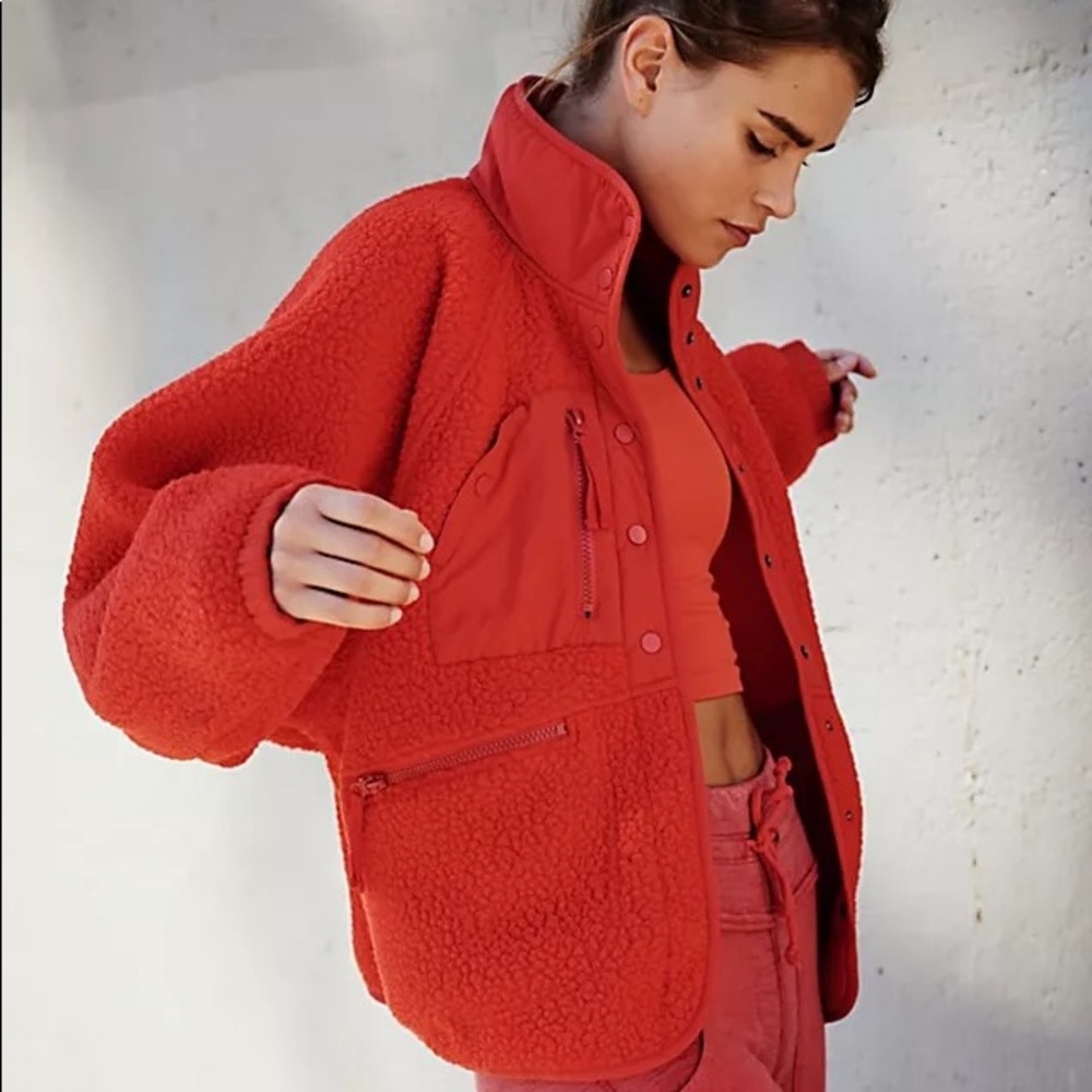 Free People Hit The Slopes Jacket - Cherry Bomb